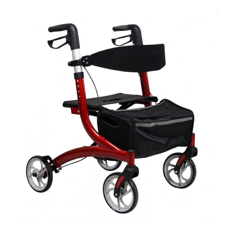 REHAFUND RF-620/S chodítko 4-kolesové pre seniorov LIZBONA PREMIUM červené